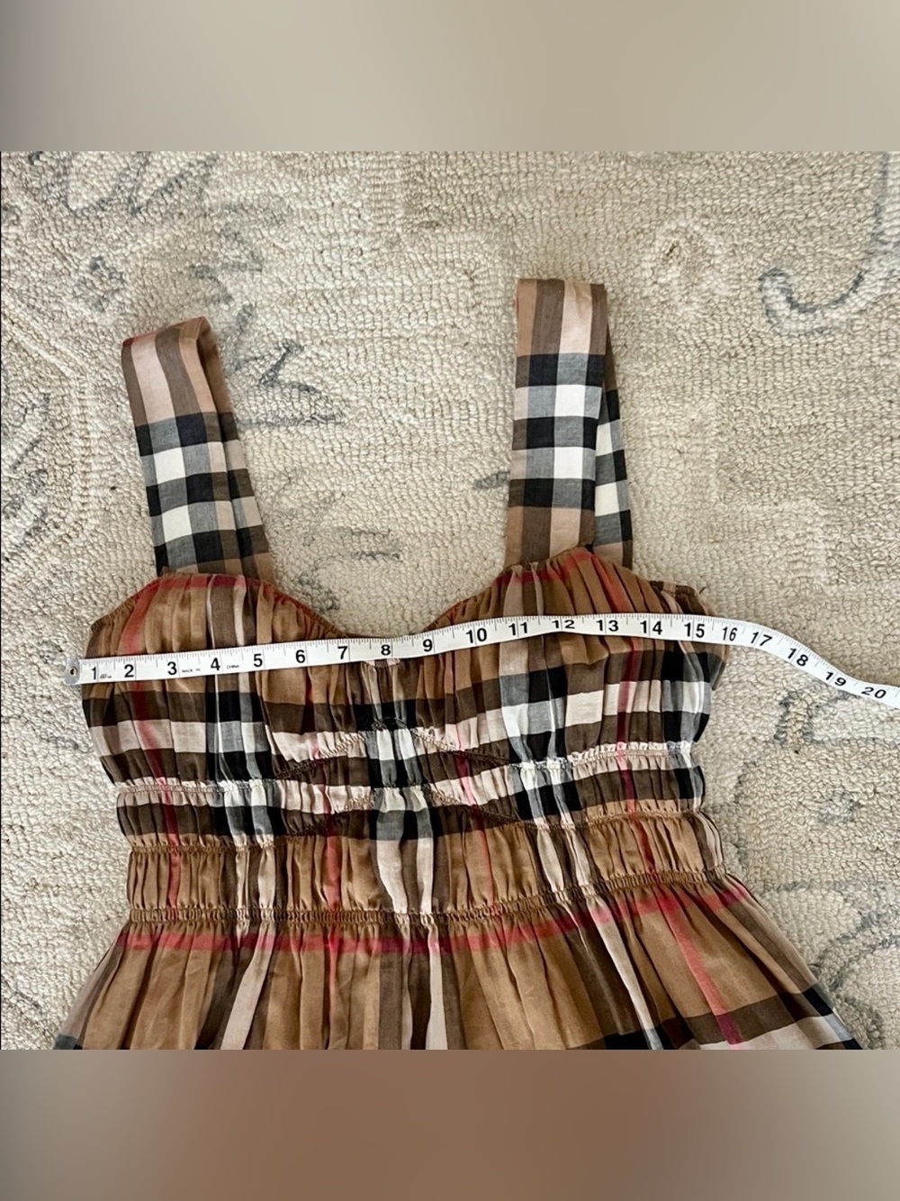 Burberry Midi Checked Sundress - Size 6 - Picture 4 of 8